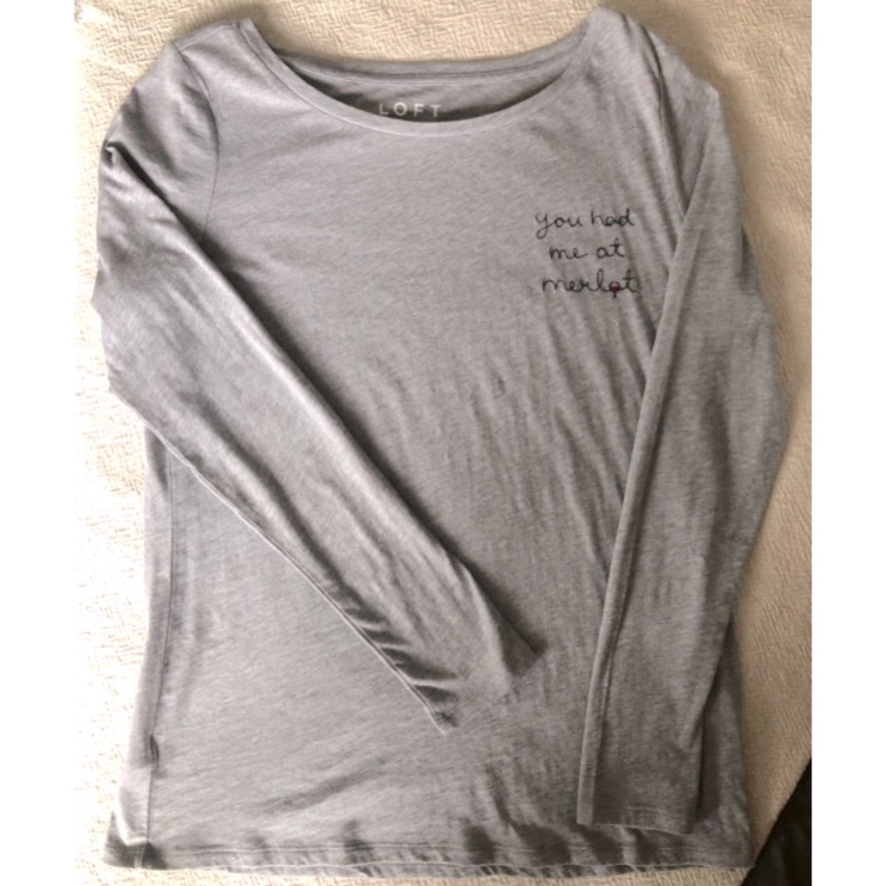 Loft Embroidered Graphic Longs Sleeve Tee